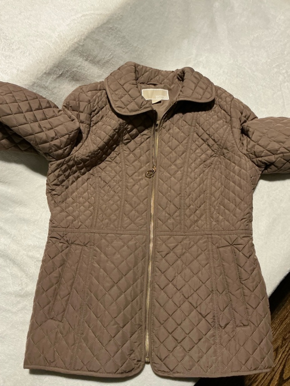 MICHAEL Michael Kors Quilted Brown Lightweight Jacket - Picture 1 of 7